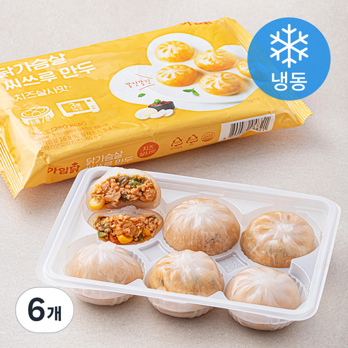 아임닭 닭가슴살 씨쓰루 만두 치즈살사맛 (냉동), 180g, 6개