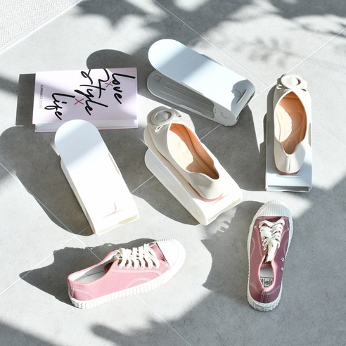 컴포즈하우스 3단 높이조절 신발정리대 슈즈렉, 아이보리, 10개