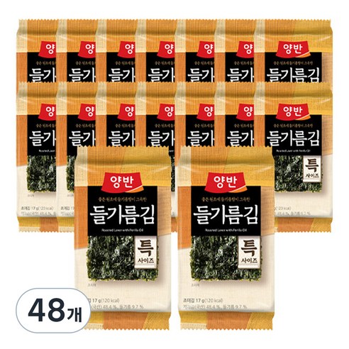 양반 들기름 김 특사이즈, 17g, 48개