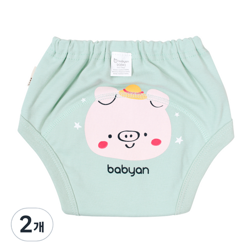 베이비앙 배변훈련팬티 4중방수, 꿀꿀이, 2개