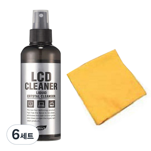 MINT LCD 클리너 + 극세사 융, 200ml, 6세트