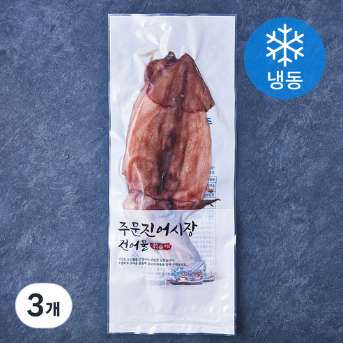 주문진어시장건어물 반건조 오징어 (냉동), 3개, 350g(3미)