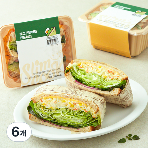 슬림쿡 에그포테이토 샌드위치, 250g, 6개