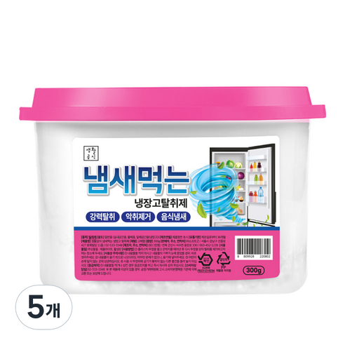 생활공식 냄새먹는 냉장고 탈취제 본품, 300g, 5개