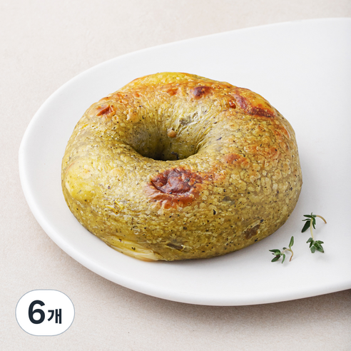 도제식빵 바질 에멘탈 베이글, 110g, 1개입, 6개