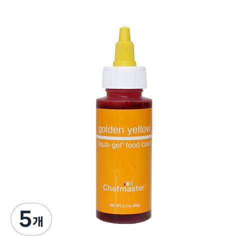 셰프마스터 리쿠아젤 식용색소 골든옐로우, 65g, 5개
