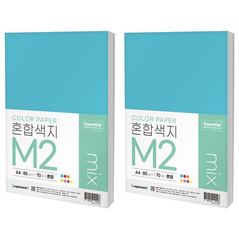 카피어랜드 에센셜 컬러 7색 혼합 색지 M2 80g, 140개, A4