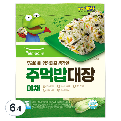 풀무원 주먹밥대장 야채, 6개, 30g