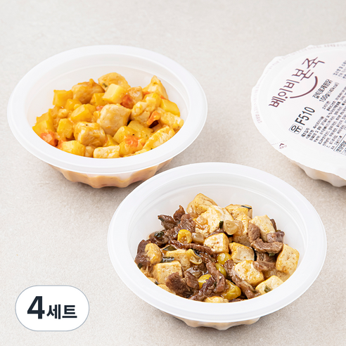 베이비본죽 반찬 한우 두부 강정 100g + 갈릭 로제 찜닭 100g A세트, 200g, 4세트