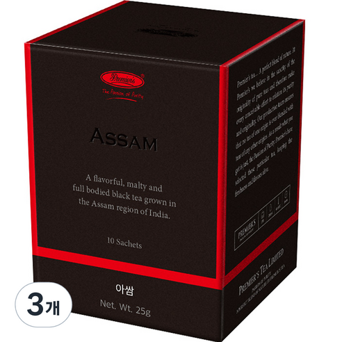 프리미어스티 아쌈 홍차, 25g, 10개입, 3개