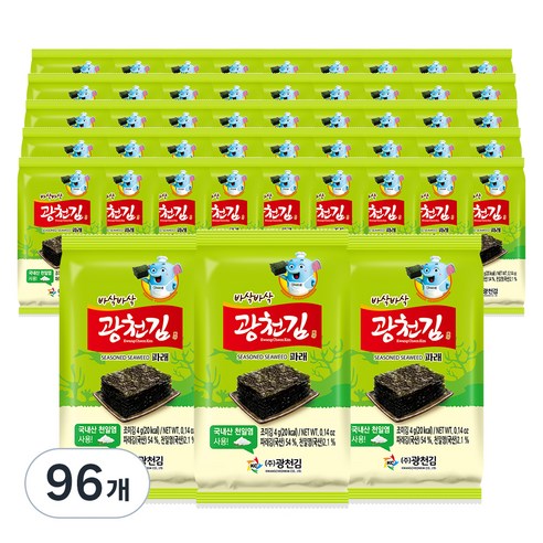 광천김 바삭바삭 파래김, 4g, 96개