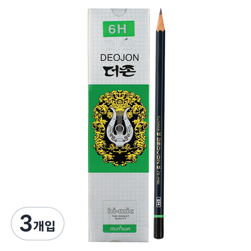 문화연필 더존 연필 6H, 혼합색상, 36개
