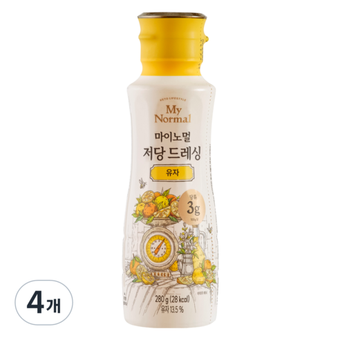 마이노멀 저당 저칼로리 드레싱 유자, 280g, 4개