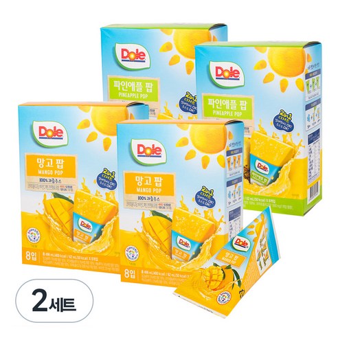 돌 파인애플 팝 주스 62ml x 16p + 망고 팝 62ml x 16p, 64세트