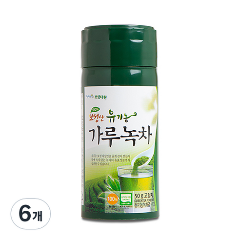 대한다업 보성산 유기농 가루녹차, 50g, 1개입, 6개