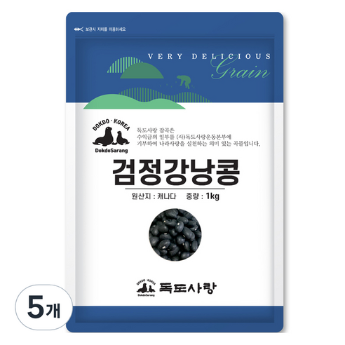 독도사랑 검정강낭콩, 1kg, 5개
