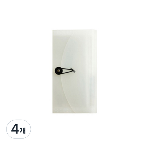 히키스 아코디언형 통장 포켓 정리함, 화이트클리어, 4개