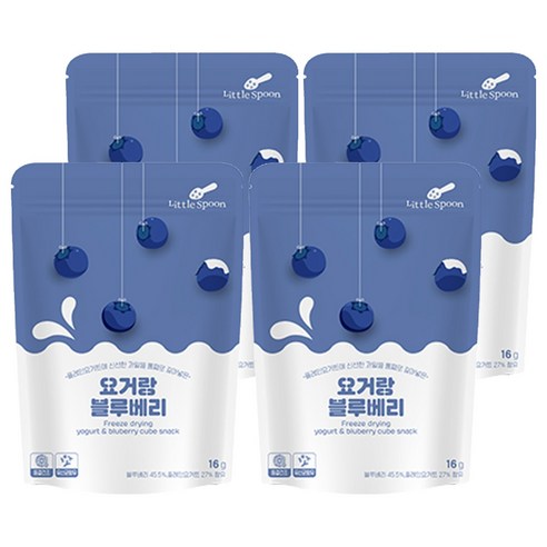 리틀스푼 요거트 큐브스낵 16g, 요거랑 블루베리, 4개