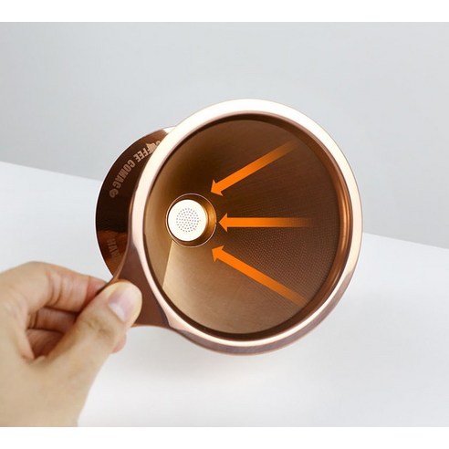 티타늄 코팅 이중망 커피필터 드리퍼로 풍부한 커피 경험