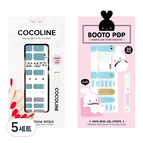 코코라인 붙이는 젤네일 스트립, COCO No 123, BOOTO No 16, 5세트