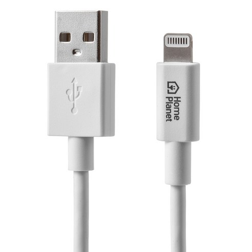  Home Planet iPhone Lightning Quick Charging Cable MFI Certified PVC, 2 m, White
