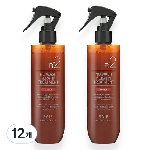 라입 R2 노워시 케라틴 헤어 트리트먼트 러블리, 250ml, 12개