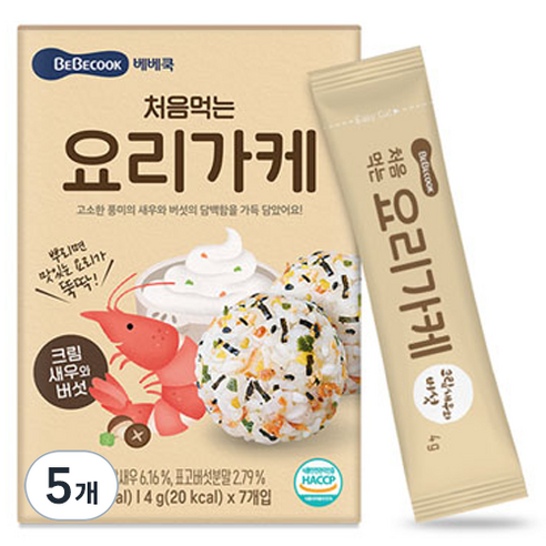 베베쿡 처음먹는 요리가케, 크림새우버섯, 28g, 5개