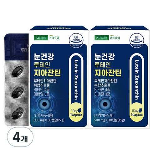 건국유업 눈건강 루테인 지아잔틴 15g, 30정, 4개