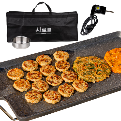 사르르 돌판 가정용 전기그릴 76cm + 전용가방 + 기름받이 + 온도조절기 세트, SARR-7700