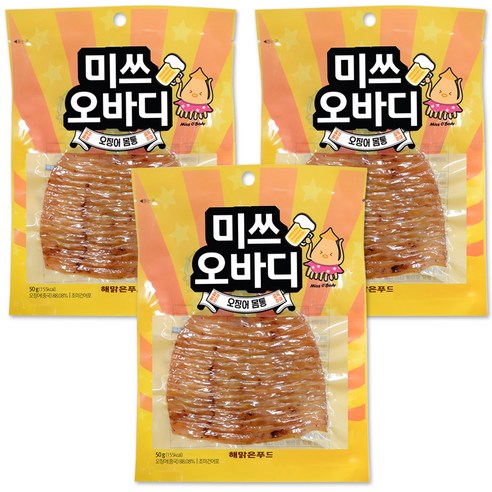 해맑은푸드 미쓰오바디 오징어, 3개, 50g