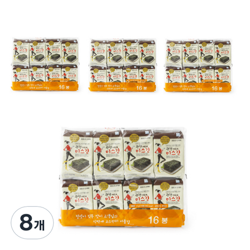 미스김 광천 재래 도시락김 16p, 64g, 8개