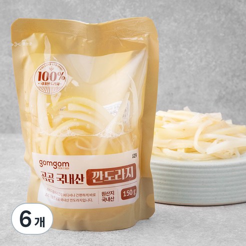 국내산 깐도라지, 150g, 6개