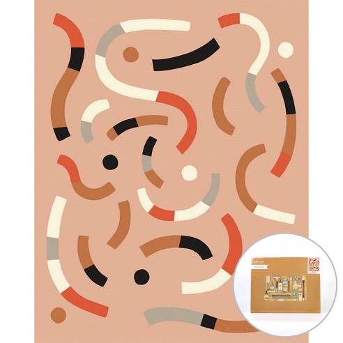 아트조이 물감 2배 DIY 명화그리기 40 x 50 cm, 미드 센추리 점선면 핑크, 1개