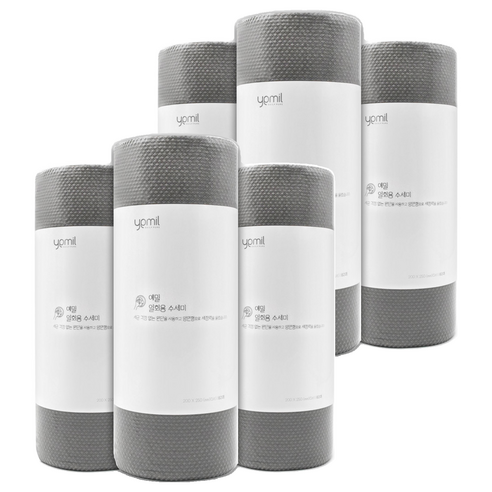 예밀 뜯어쓰는 일회용 수세미 롤형 60p, 그레이, 60개입, 6개