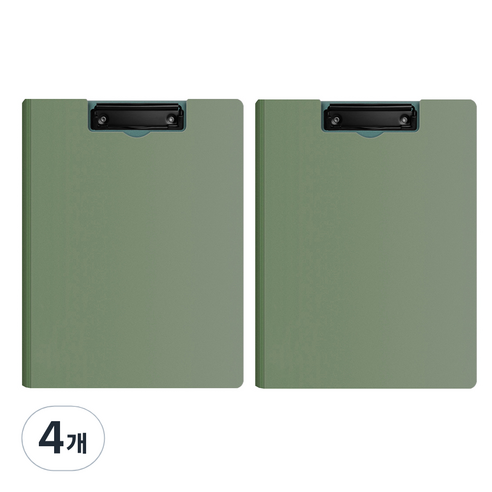 동아피엠에스 심플 커버 클립보드 A4 31.5 x 24 cm, 딥그린, 4개