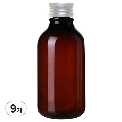 병도매닷컴 ARB520 갈색 음료용기 알루미늄 실버캡, 520ml, 9개