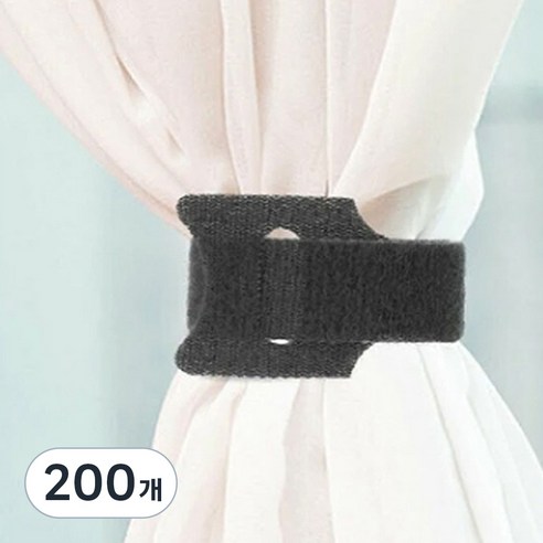 엔더 벨크로 케이블 타이, 200개, 블랙