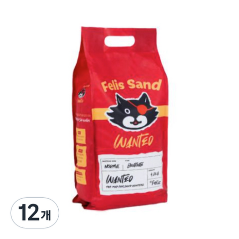 닥터펠리스 샌드 원티드 고양이 모래 벤토나이트, 4.3kg, 12개, 무향