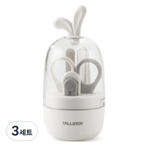 톨스토이 새싹 유아 손톱깎이 4종 세트, 화이트, 3세트