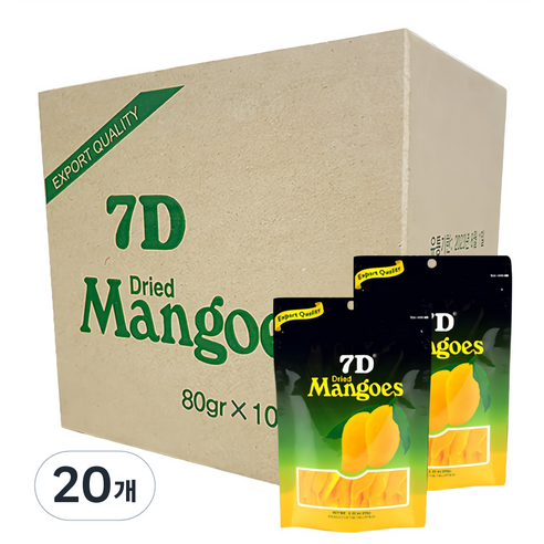 세븐디 건조망고, 80g, 20개