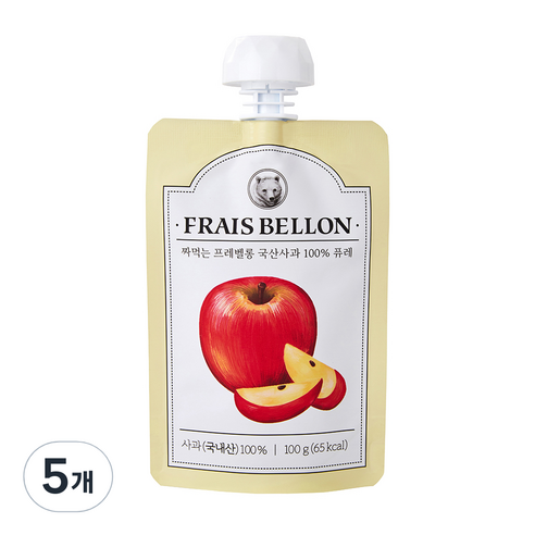 프레벨롱 짜먹는 과일 퓨레, 사과, 100g, 5개