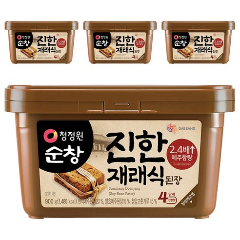 청정원 순창 진한 재래식 집된장, 900g, 4개