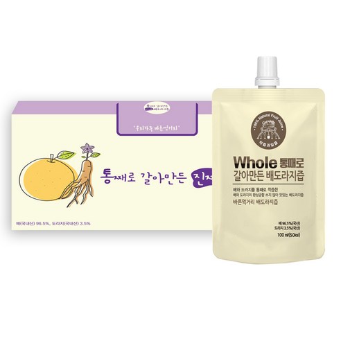 통째로 갈아만든 배도라지즙 스파우트, 100ml, 30개