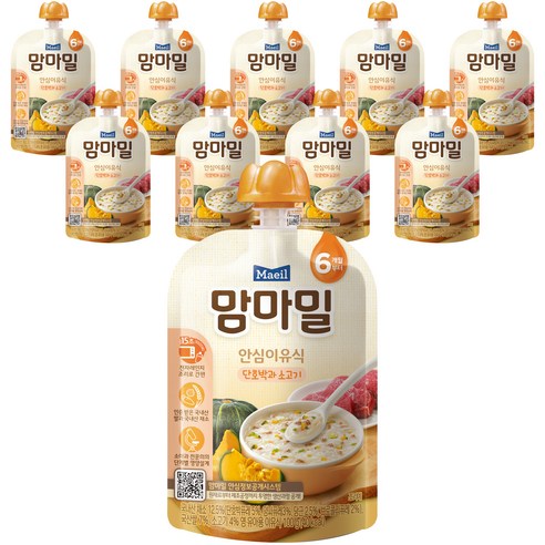 맘마밀 안심이유식 6개월부터, 단호박과 소고기, 10개입, 100g