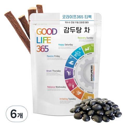 굿라이프365 감초 검은콩 서리태 감두차 삼각티백, 1.5g, 25개입, 6개