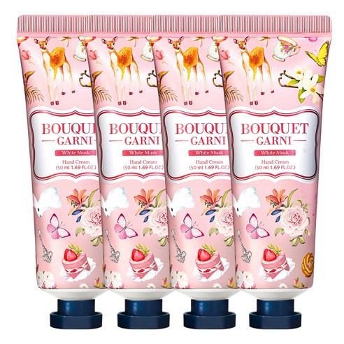 부케가르니 핸드크림 화이트머스크, 50ml, 4개