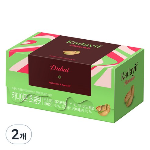 돌리 카다이프 초콜릿 4p, 320g, 2개