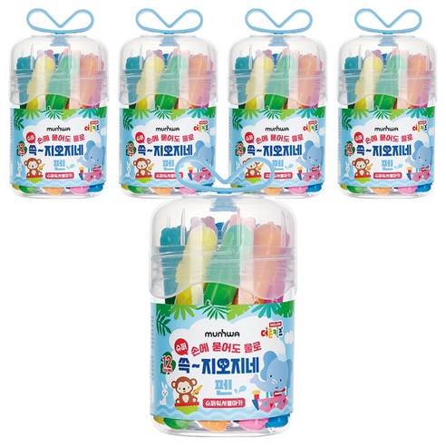 문화연필 더존키즈 쓱 지오지네 슈퍼워셔블 마카, 12색, 5세트