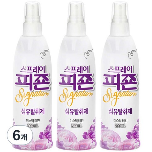 스프레이 피죤 섬유탈취제 강력탈취 시그니처, 200ml, 6개, 미스틱레인향