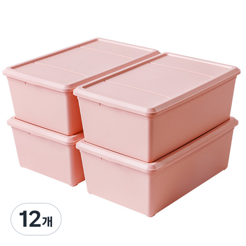 아이리스 쁘띠 컬러 리빙박스, 파스텔핑크, 12L, 12개